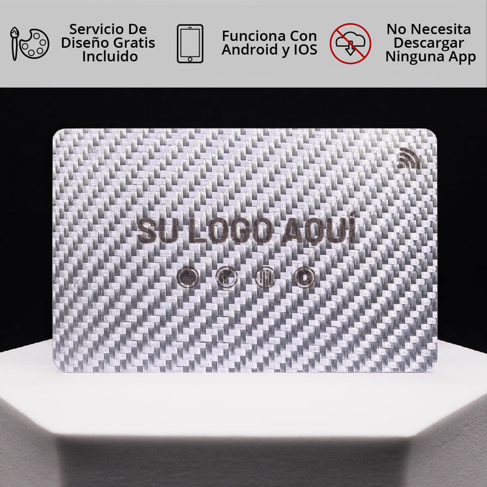 Smart Cards en fibra de carbono color plateada con corte Láser 🔥🪪 - Imagen 2